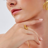 Emerald and Ruby Color Jewelled Dragon Back Ring